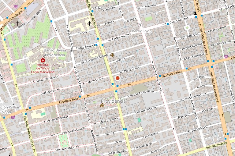 Mapa de la oficina de PagoSiniestros en Bucarest 150, Providencia, Santiago